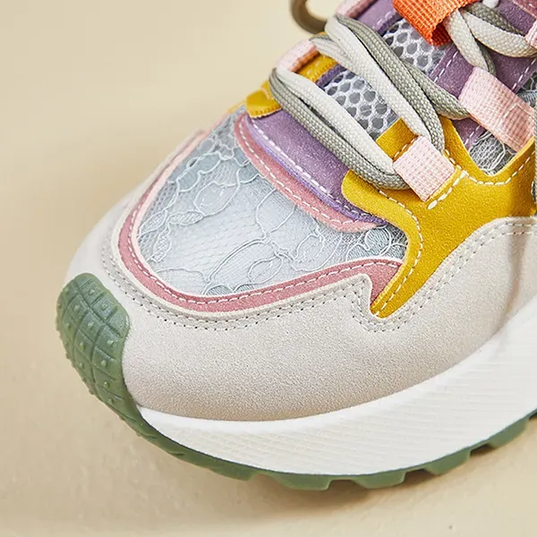 صورة مصغرة لـ Breathable Mesh Details Lace-Up Front Women Lightweight Sneakers