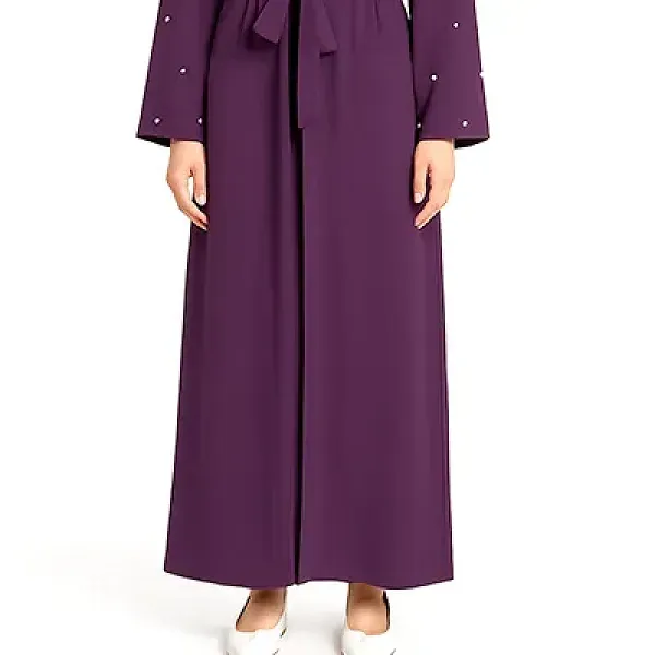 Pearl Embellished Sleeve Two-Piece Abaya