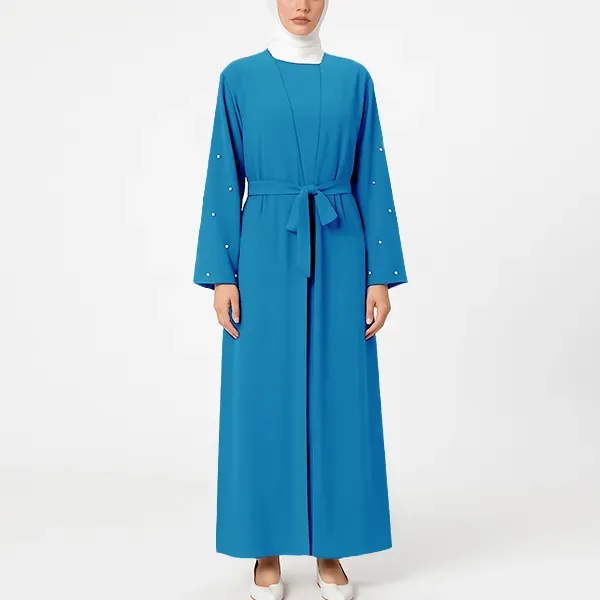 Pearl Embellished Sleeve Two-Piece Abaya