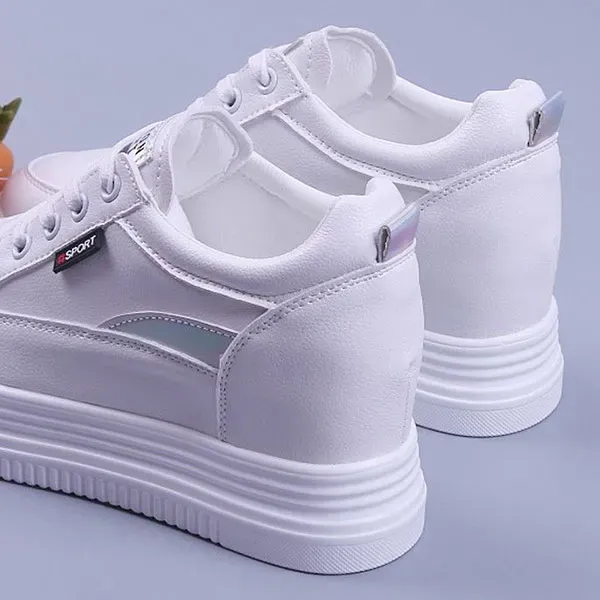 Breathable Mesh Platform Wedge Sneakers for Women
