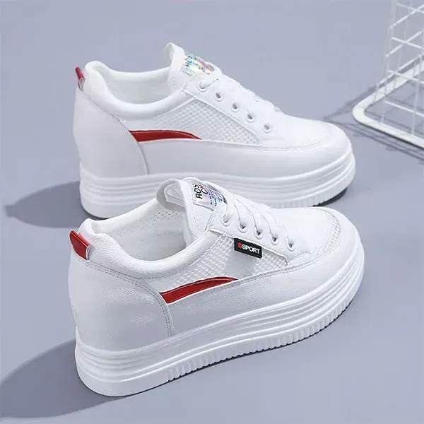 Breathable Mesh Platform Wedge Sneakers for Women