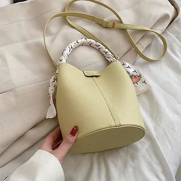 Thumbnail of Stylish Bucket Bag with Scarf Detail