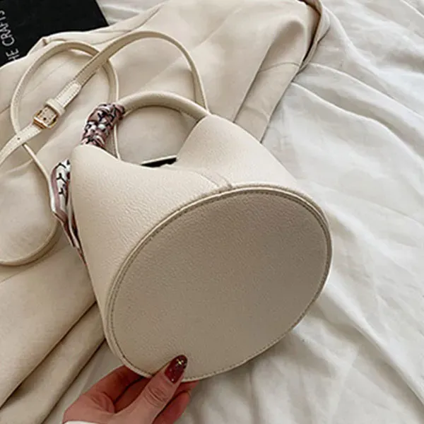 Thumbnail of Stylish Bucket Bag with Scarf Detail