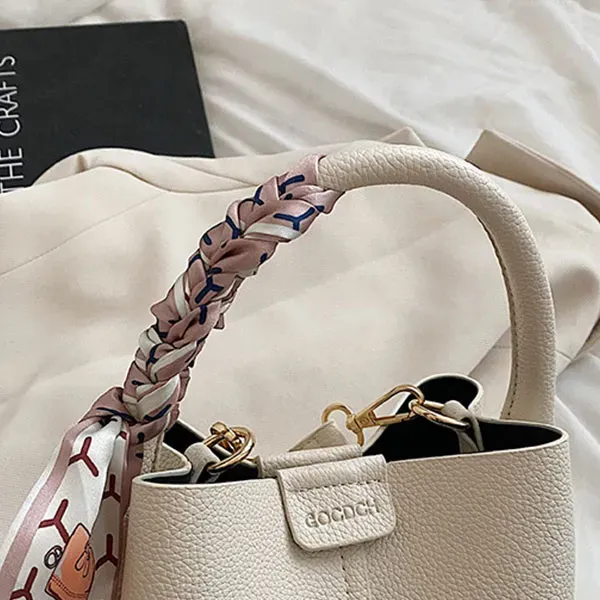 Thumbnail of Stylish Bucket Bag with Scarf Detail