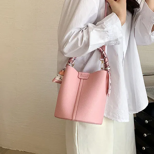 Thumbnail of Stylish Bucket Bag with Scarf Detail