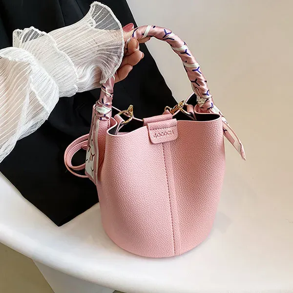Thumbnail of Stylish Bucket Bag with Scarf Detail
