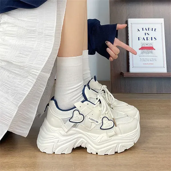 Thumbnail of Chunky Sole Fashion Sneakers with Heart Details