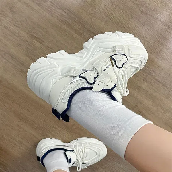 Thumbnail of Chunky Sole Fashion Sneakers with Heart Details
