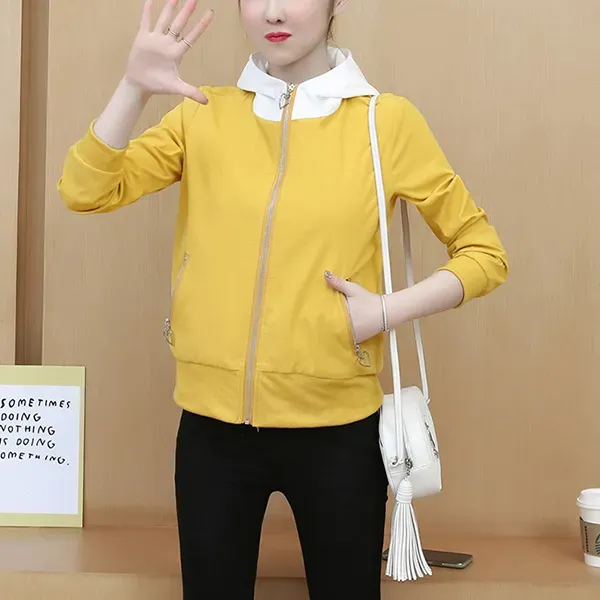 Thumbnail of Stylish Pink Lightweight Hooded Jacket - Women's Casual Bomber