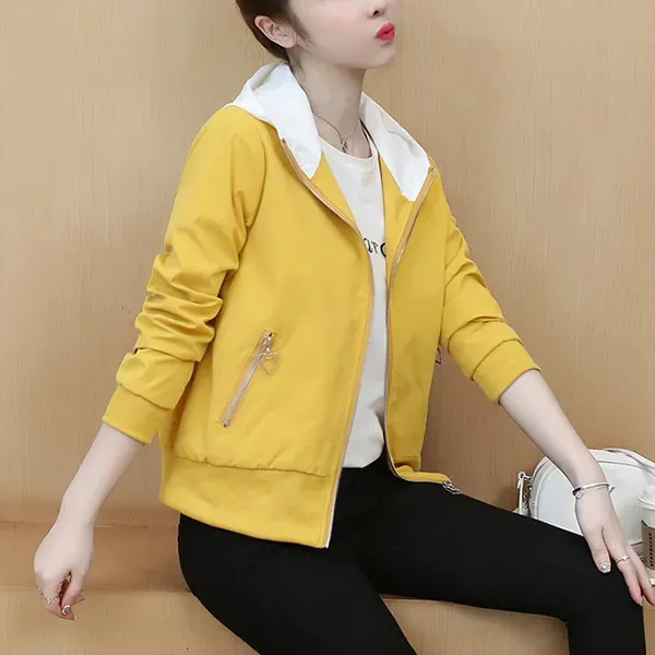 Stylish Pink Lightweight Hooded Jacket - Women's Casual Bomber