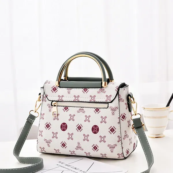 Chic Faux Leather Zip Closure Women Handbag With Heart Detail