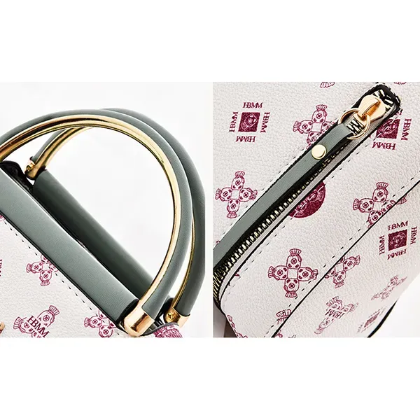 Chic Faux Leather Zip Closure Women Handbag With Heart Detail