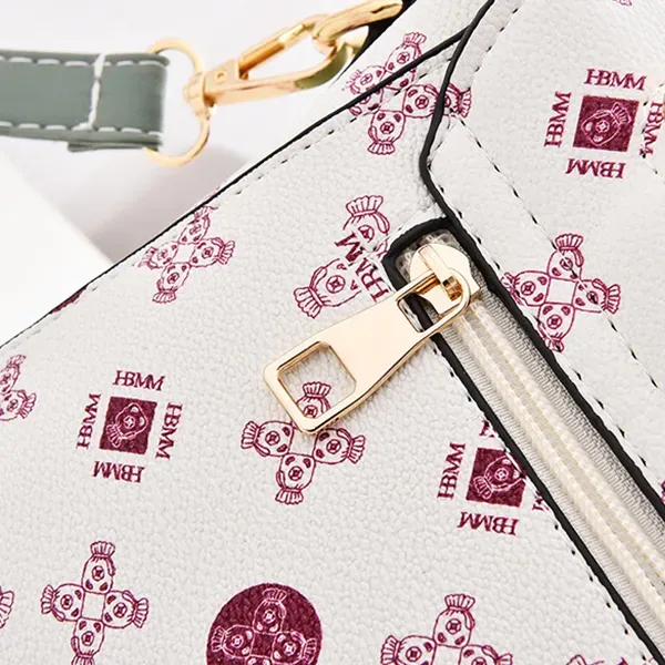 Thumbnail of Chic Faux Leather Zip Closure Women Handbag With Heart Detail