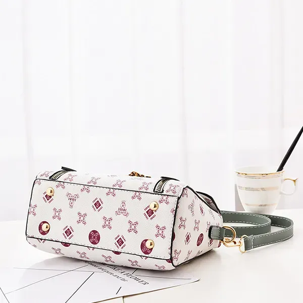 Thumbnail of Chic Faux Leather Zip Closure Women Handbag With Heart Detail