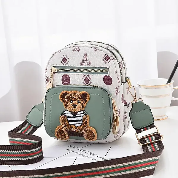 Cute Bear Pattern Mini Crossbody Bag
