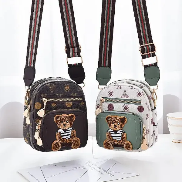 Thumbnail of Cute Bear Pattern Mini Crossbody Bag