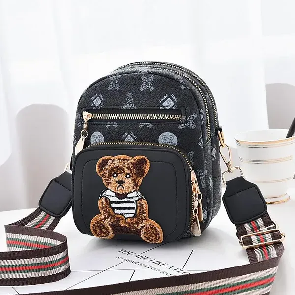 Cute Bear Pattern Mini Crossbody Bag