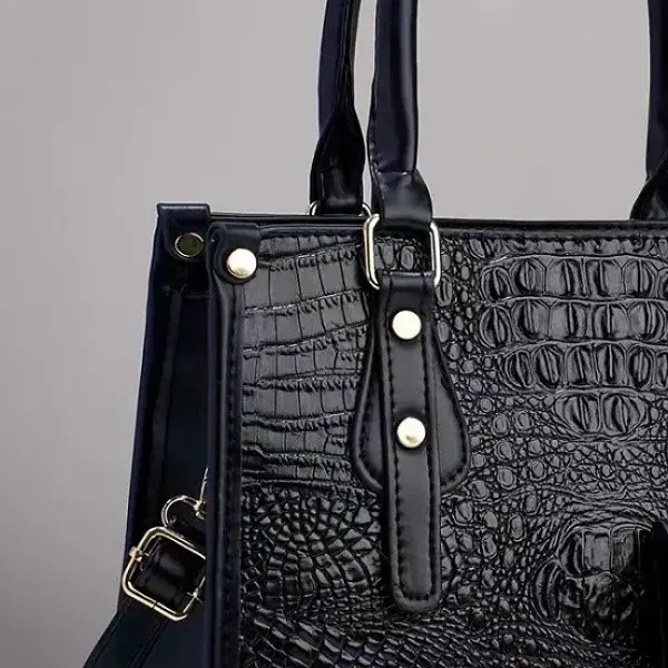 طقم شنط نسائية 3 قطع نقشة التمساح