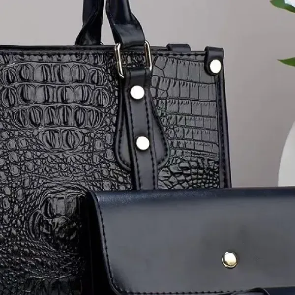 صورة مصغرة لـ طقم شنط نسائية 3 قطع نقشة التمساح