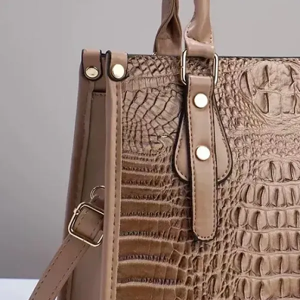 طقم شنط نسائية 3 قطع نقشة التمساح