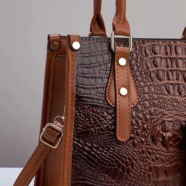 صورة مصغرة لـ طقم شنط نسائية 3 قطع نقشة التمساح