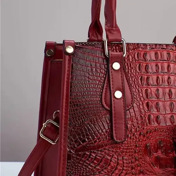 صورة مصغرة لـ طقم شنط نسائية 3 قطع نقشة التمساح