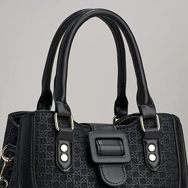 Thumbnail of Textured Woven Style Handbag and Pouch Set