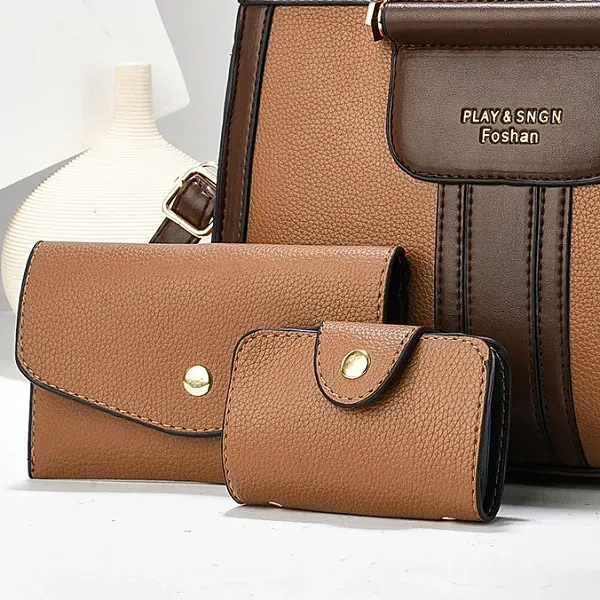 Classic 3-Piece Handbag Set with Wallet