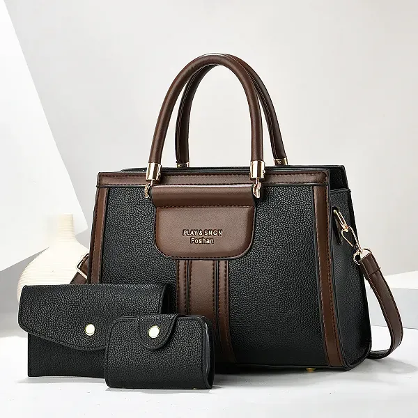 Thumbnail of Classic 3-Piece Handbag Set with Wallet