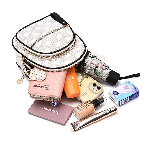 Thumbnail of Stylish Alphabetic Pattern Zip Closure Adjustable Strap Women Mini Backpack