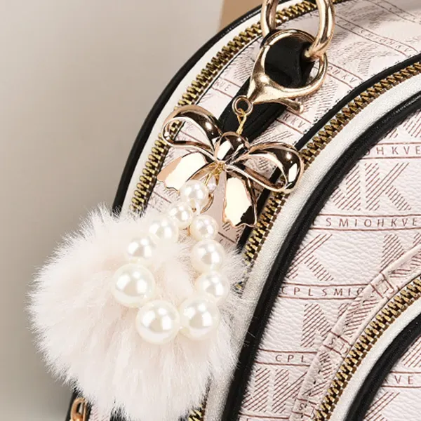 Thumbnail of Stylish Alphabetic Pattern Zip Closure Adjustable Strap Women Mini Backpack