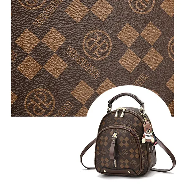 Check Pattern Zip Closure Adjustable Strap Women Mini Backpack