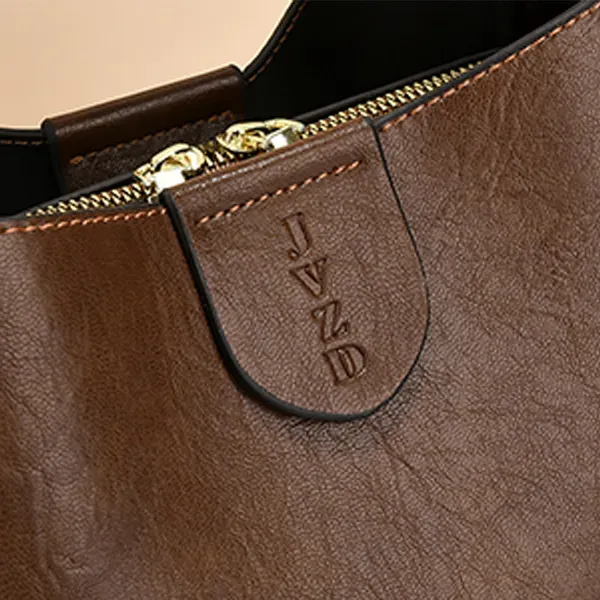 Stylish Leather Plain Pattern Adjustable Strap Fashionable Handbag