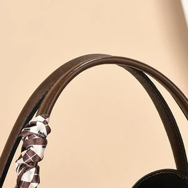 Stylish Leather Plain Pattern Adjustable Strap Fashionable Handbag