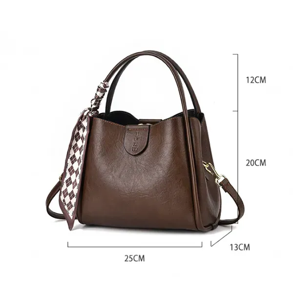Thumbnail of Stylish Leather Plain Pattern Adjustable Strap Fashionable Handbag