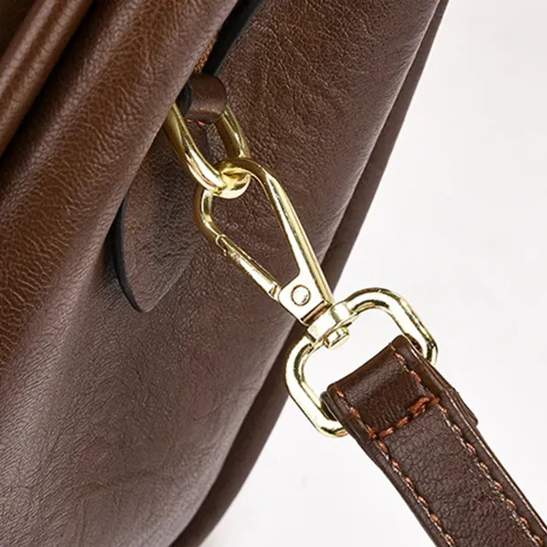 Thumbnail of Stylish Leather Plain Pattern Adjustable Strap Fashionable Handbag