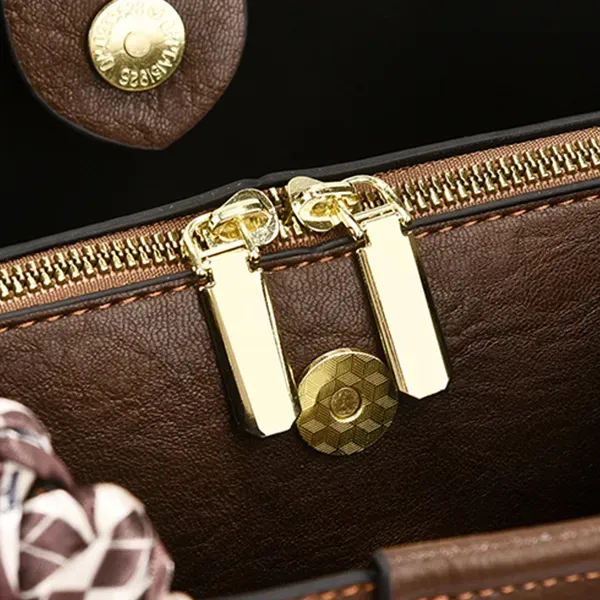 Stylish Leather Plain Pattern Adjustable Strap Fashionable Handbag