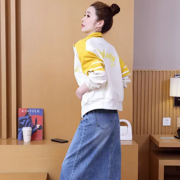 Casual Corduroy Zip-Up Jacket For Women