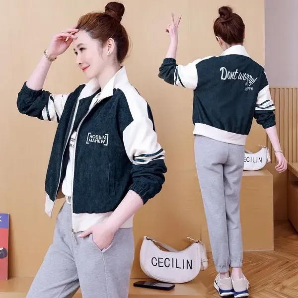 Thumbnail of Casual Corduroy Zip-Up Jacket For Women