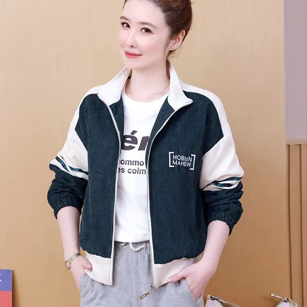 Thumbnail of Casual Corduroy Zip-Up Jacket For Women