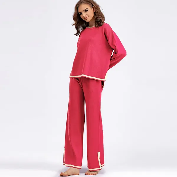 Striped Top and Wide Leg Pants Set