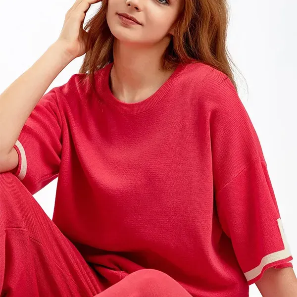 Striped Top and Wide Leg Pants Set