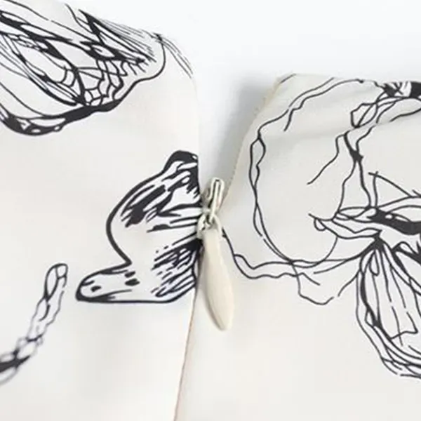 Floral Print Long Sleeve V-Neck Midi Dress For Women