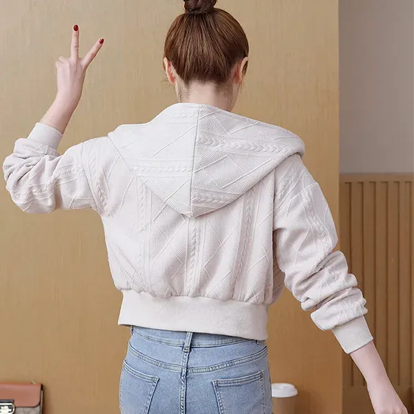 Thumbnail of Winter Casual Wear Hoodie Zip-Up Quilted Jacket For Women