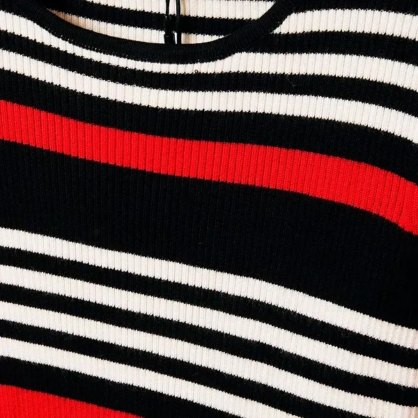 Thumbnail of Cozy Striped Pattern Round Neck Long Sleeve Sweater Style Top