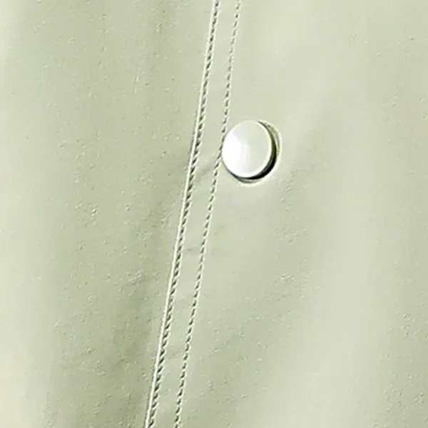 Thumbnail of Casual Light Green Lapel Neck Button-Up Windbreaker Women's Jacket