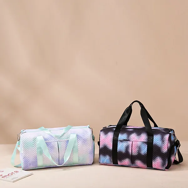 Thumbnail of Chic Quilted Chevron Weekender Bag | Travel and Gym Duffel with Shoe Compartment