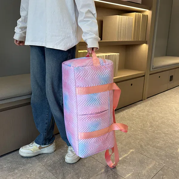 Thumbnail of Chic Quilted Chevron Weekender Bag | Travel and Gym Duffel with Shoe Compartment