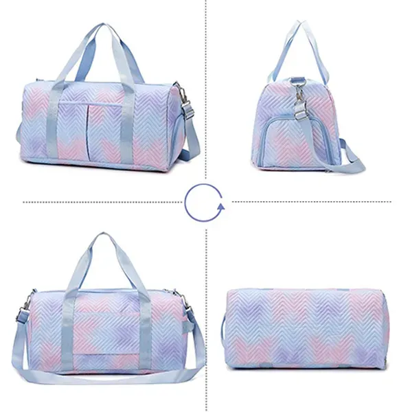 Chic Quilted Chevron Weekender Bag | Travel and Gym Duffel with Shoe Compartment