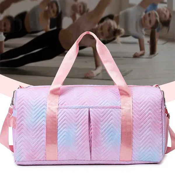 Thumbnail of Chic Quilted Chevron Weekender Bag | Travel and Gym Duffel with Shoe Compartment